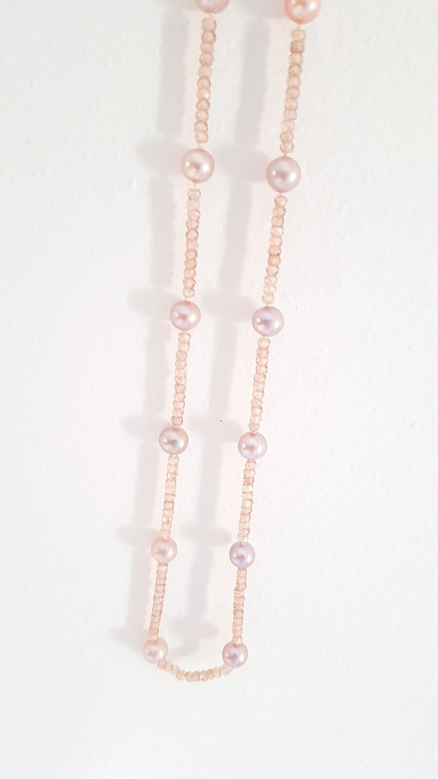 Rose Ming Perlen mit funkelnden Zirkone Kette wunderschön 100 cm