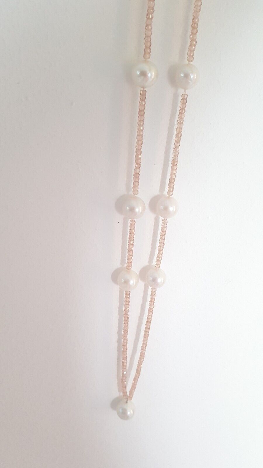 Ming Perlen mit funkelnden Zirkone Kette wunderschön 90 cm