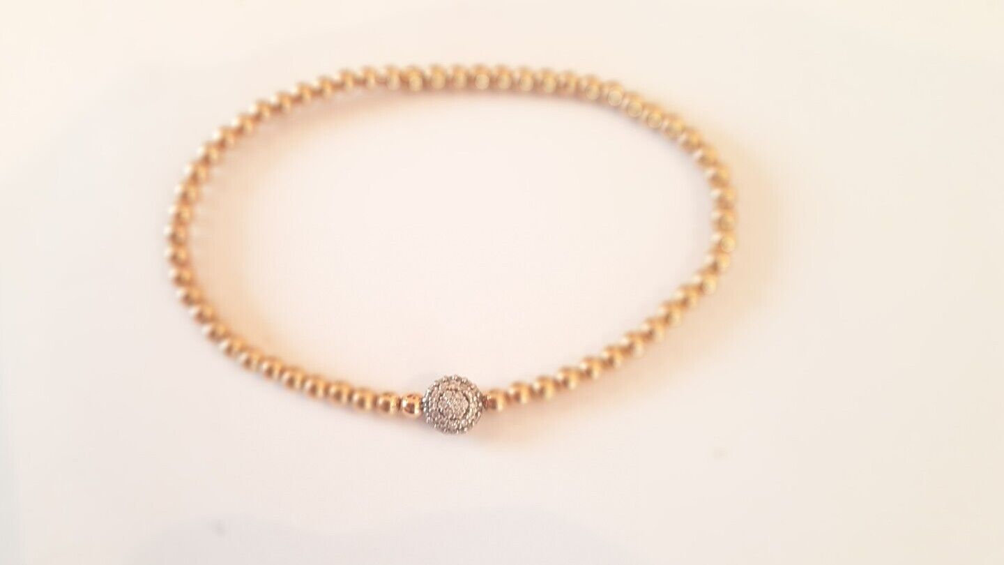 18 Karat Rose Gold Armband mit Diamant Pave Zwischenteil
