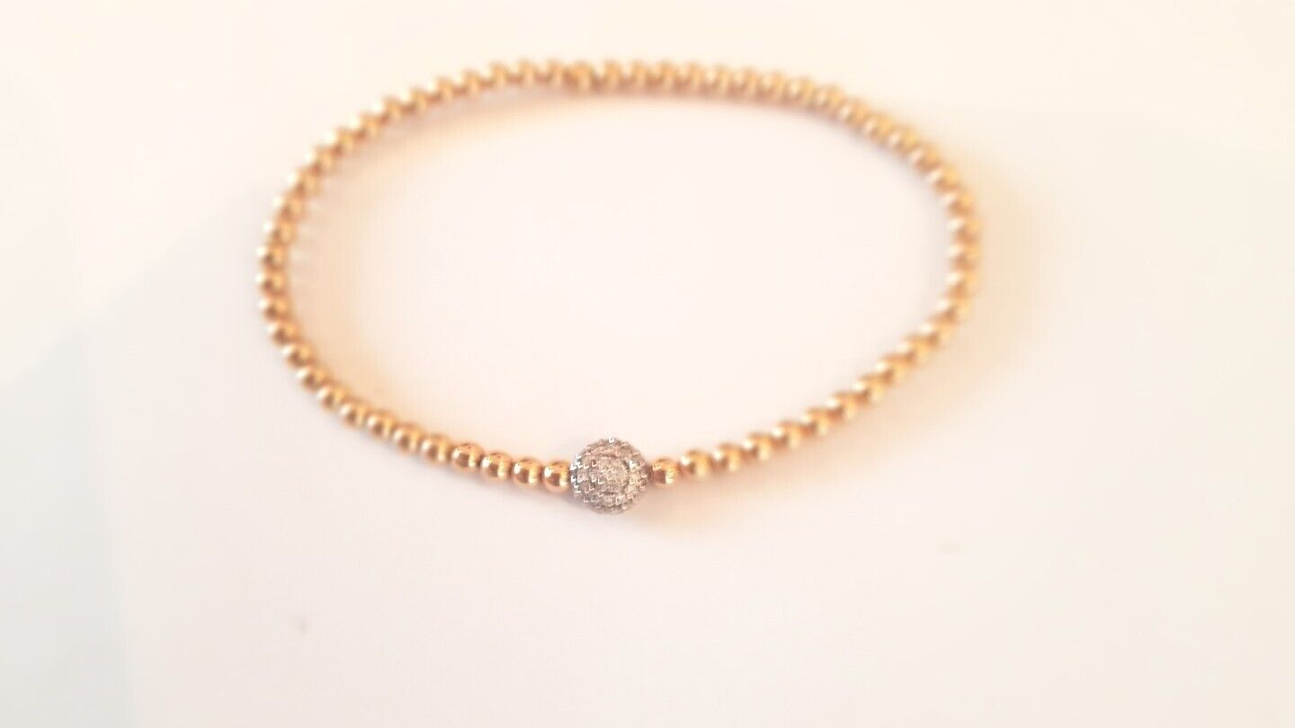 18 Karat Rose Gold Armband mit Diamant Pave Zwischenteil