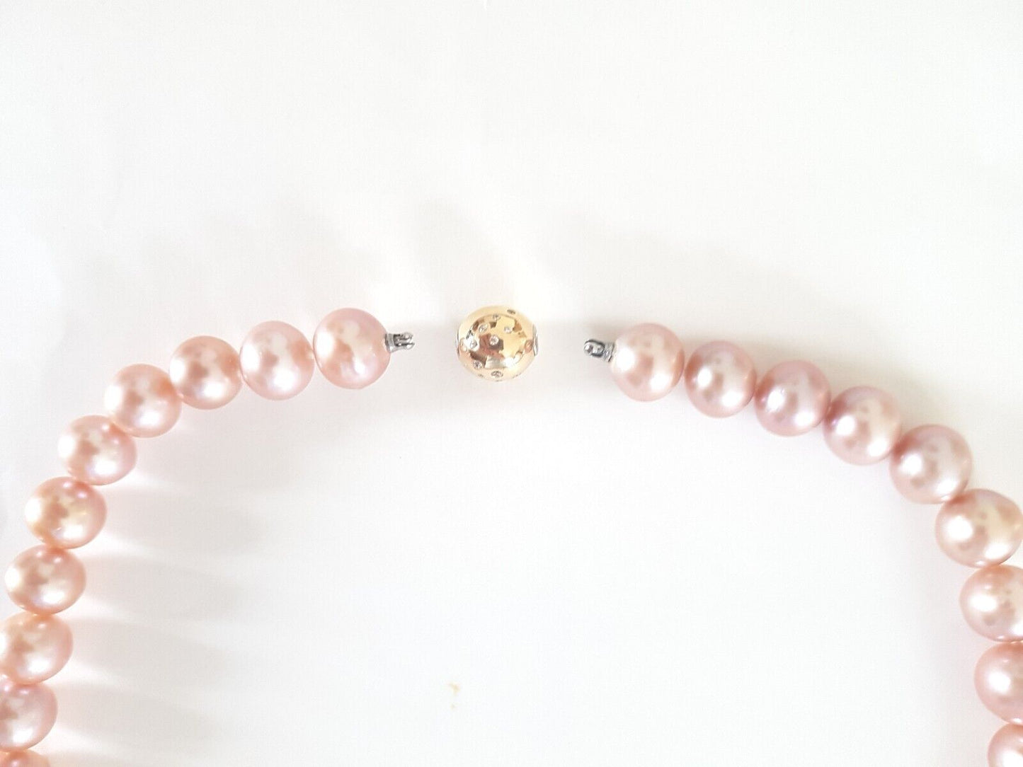 Rose Ming Perlen Kette, glänzende runde Perlen ! Wunderschön!