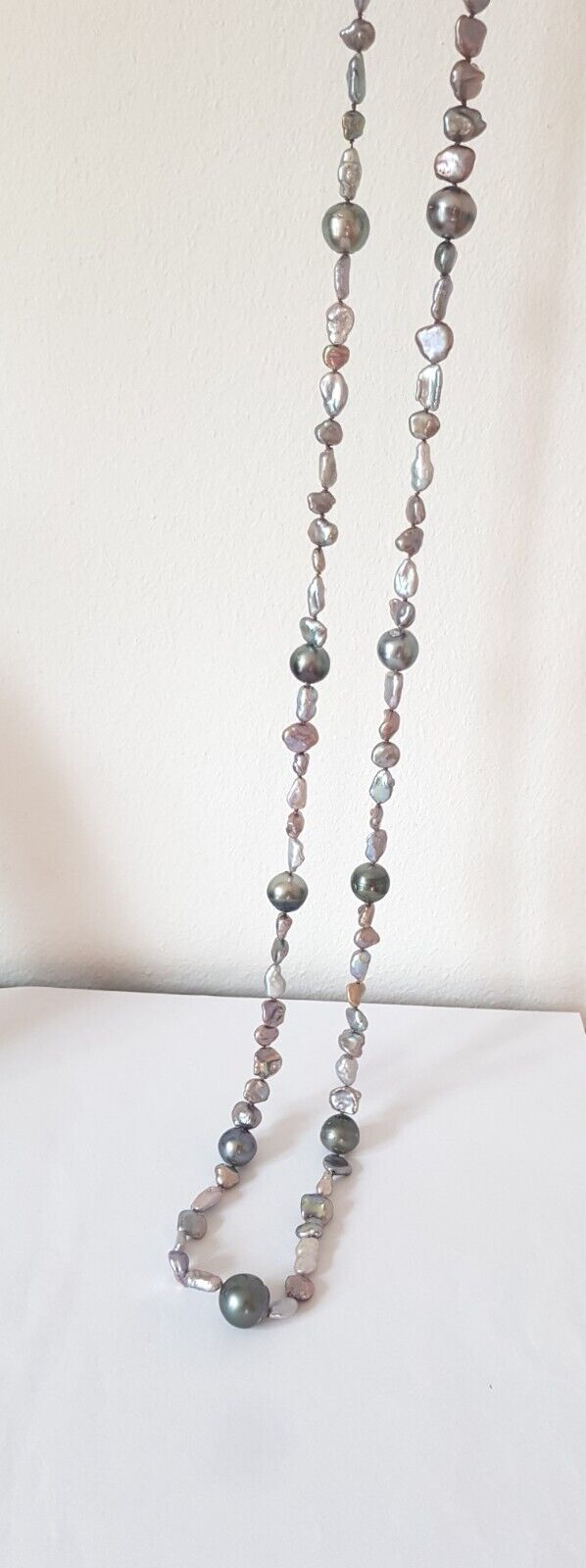 Grosse Tahiti Perlen mit Keshi Perlen Kette wunderschön 100 cm Länge