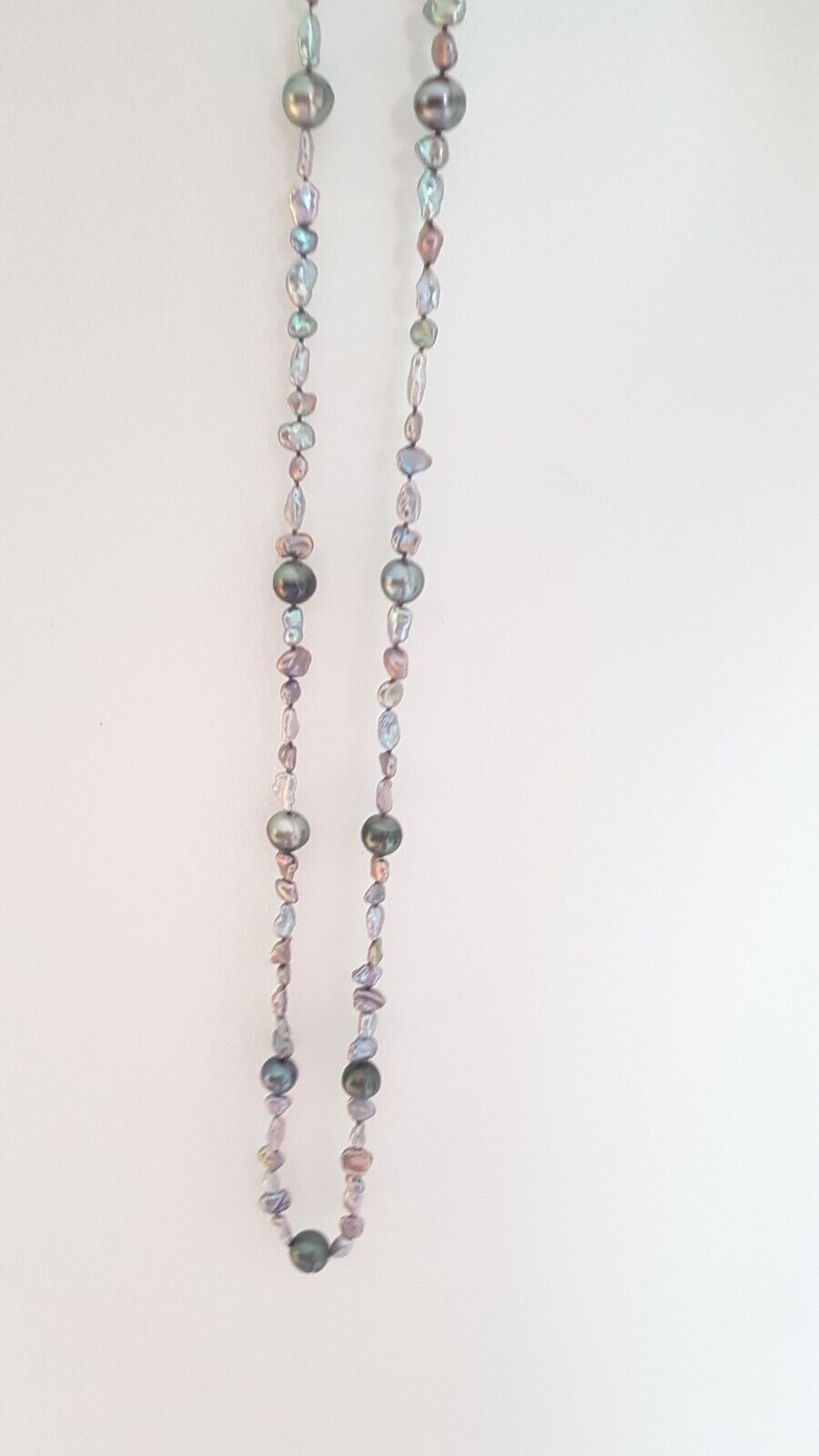 Grosse Tahiti Perlen mit Keshi Perlen Kette wunderschön 100 cm Länge